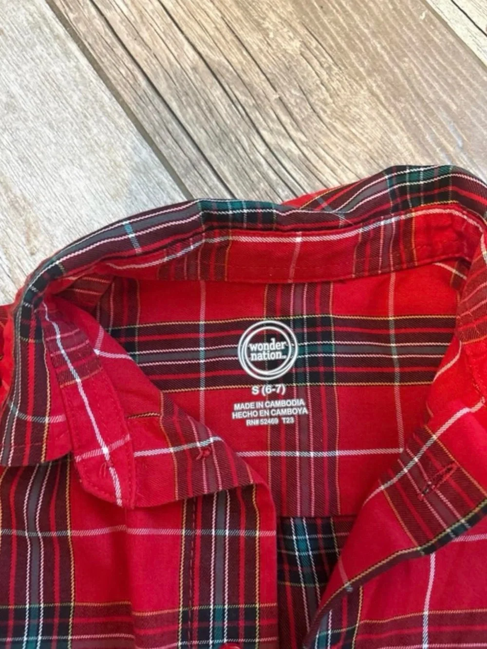 wonder nation Red Plaid Button-Down Shirt